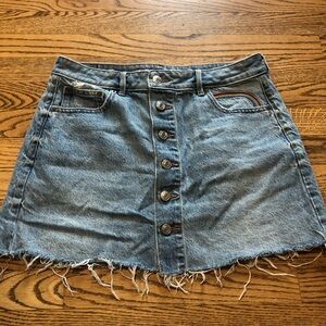 American Eagle Jean Skirt Super High Rise A-Line Pride